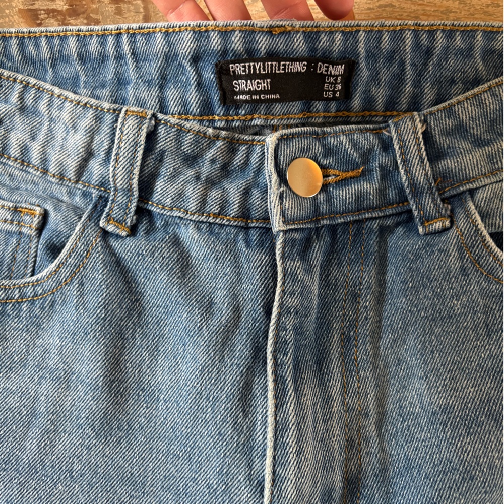 PrettyLittleThing Women's High Rise Blue Jeans